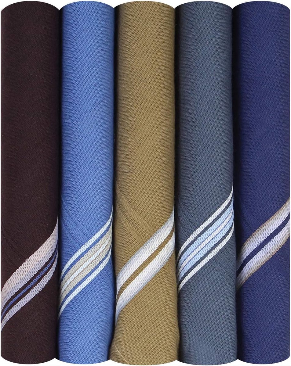 Luxe Katoenen Zakdoek voor Heren met Gekleurde Rand - 100% Puur Katoen