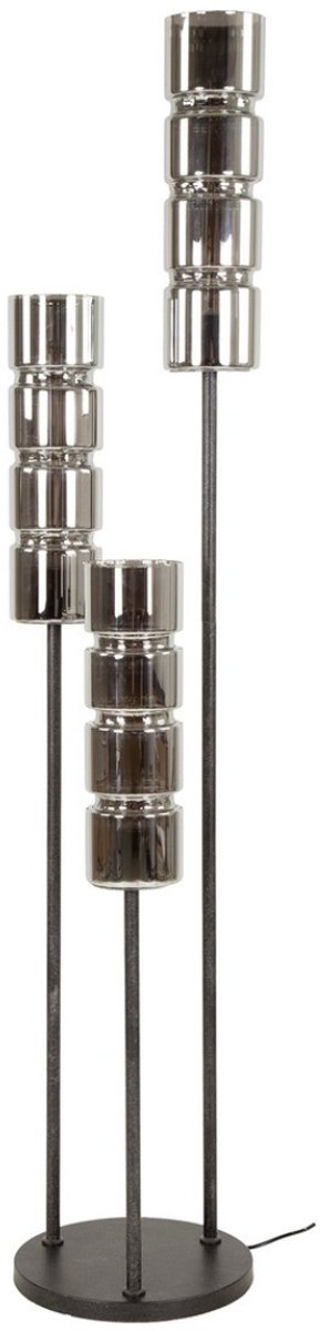Fraaai - Vali vloerlamp 3L getrapt cylinder glas - artic zwart
