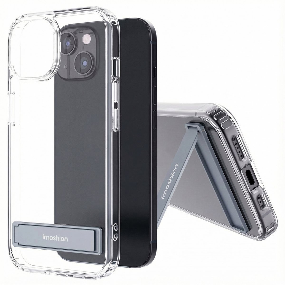 imoshion Hoesje - Geschikt voor Apple iPhone 15 - Stand Backcover - Transparant