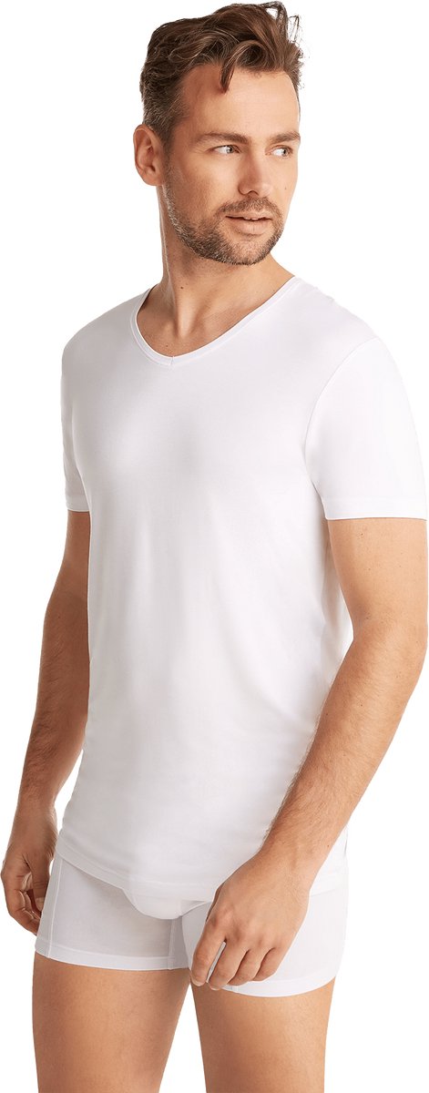 Ten Cate Basics t-shirt v-hals wit voor Heren | Maat L