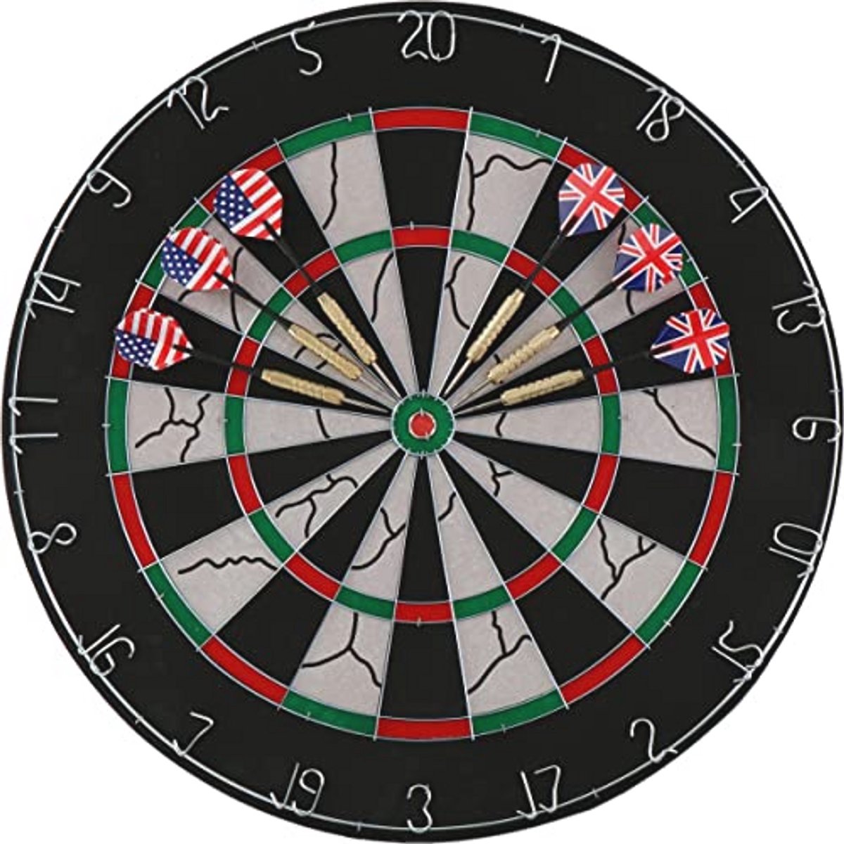 Dubbelzijdige Dartbord 45 cm - Inclusief 6 Darts en Authentic Pub Look