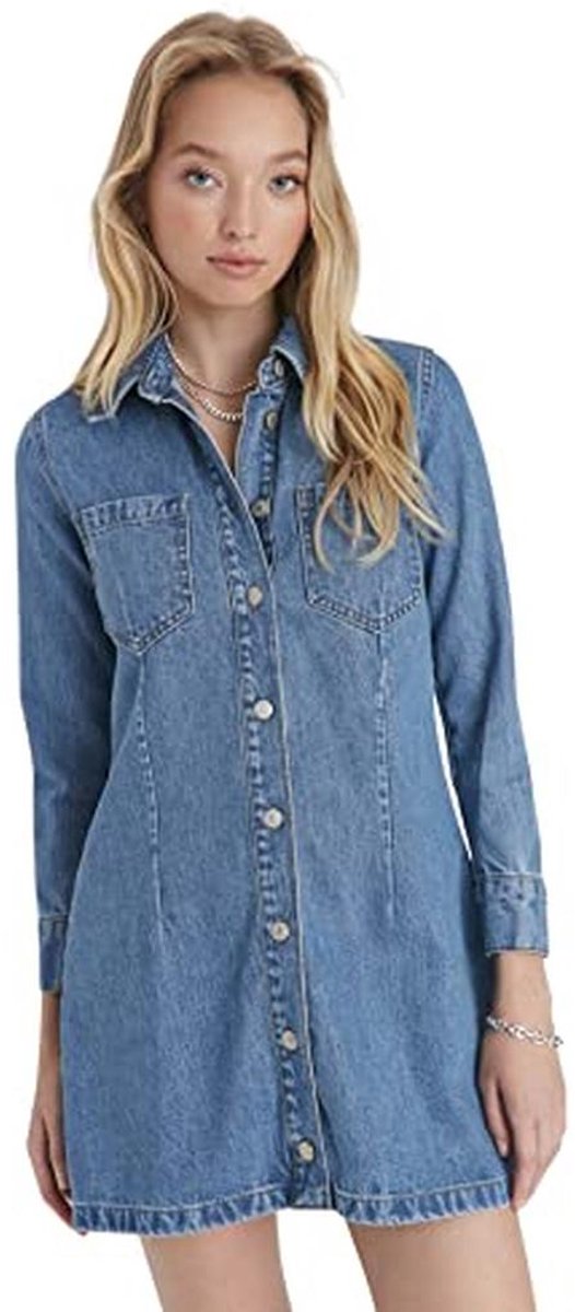 Dames Midi Shift Gebreide Jurk