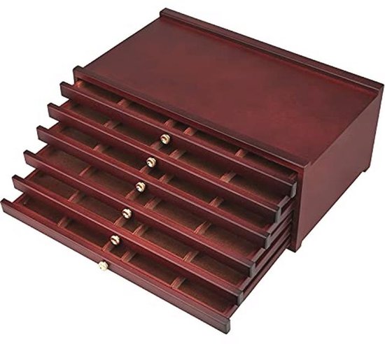 Ohuhu Bambus Stifte Organizer, Holz Desktop Aufbewahrung für 224 Markerstifte Stifte Bleistifte Kunstpinsel stationärer Organizer, Bleistifthalter mit 32 Fächern