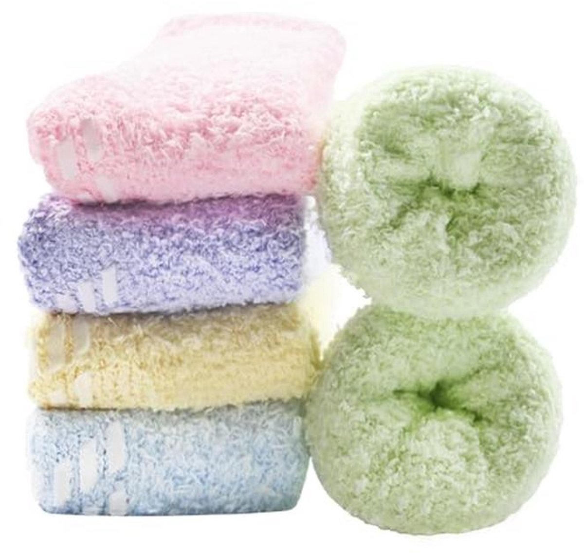 5 paar Dames Winter Sokken - Warme Fleecesokken - Antislipsokken - Maat 35-41 - Paars en More
