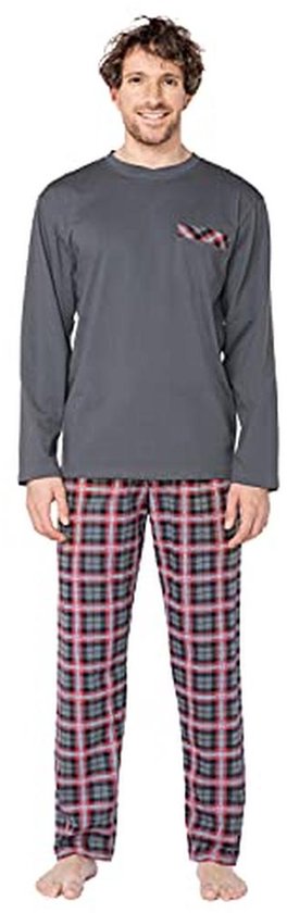 MEQ Heren Pyjama - Gestreept Dessin - 100% Katoen - Blauw MEQ Heren Pyjama - Gestreept Dessin - 100% Katoen - Blauw