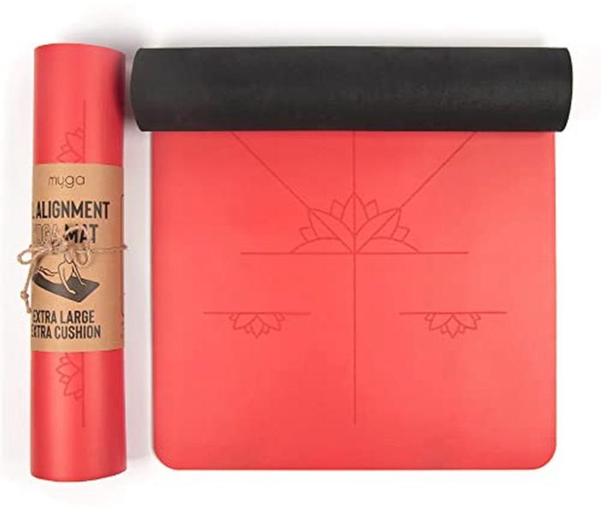 Extra Grote Antislip Yogamat met Uitlijningslijnen voor Pilates en Fitness