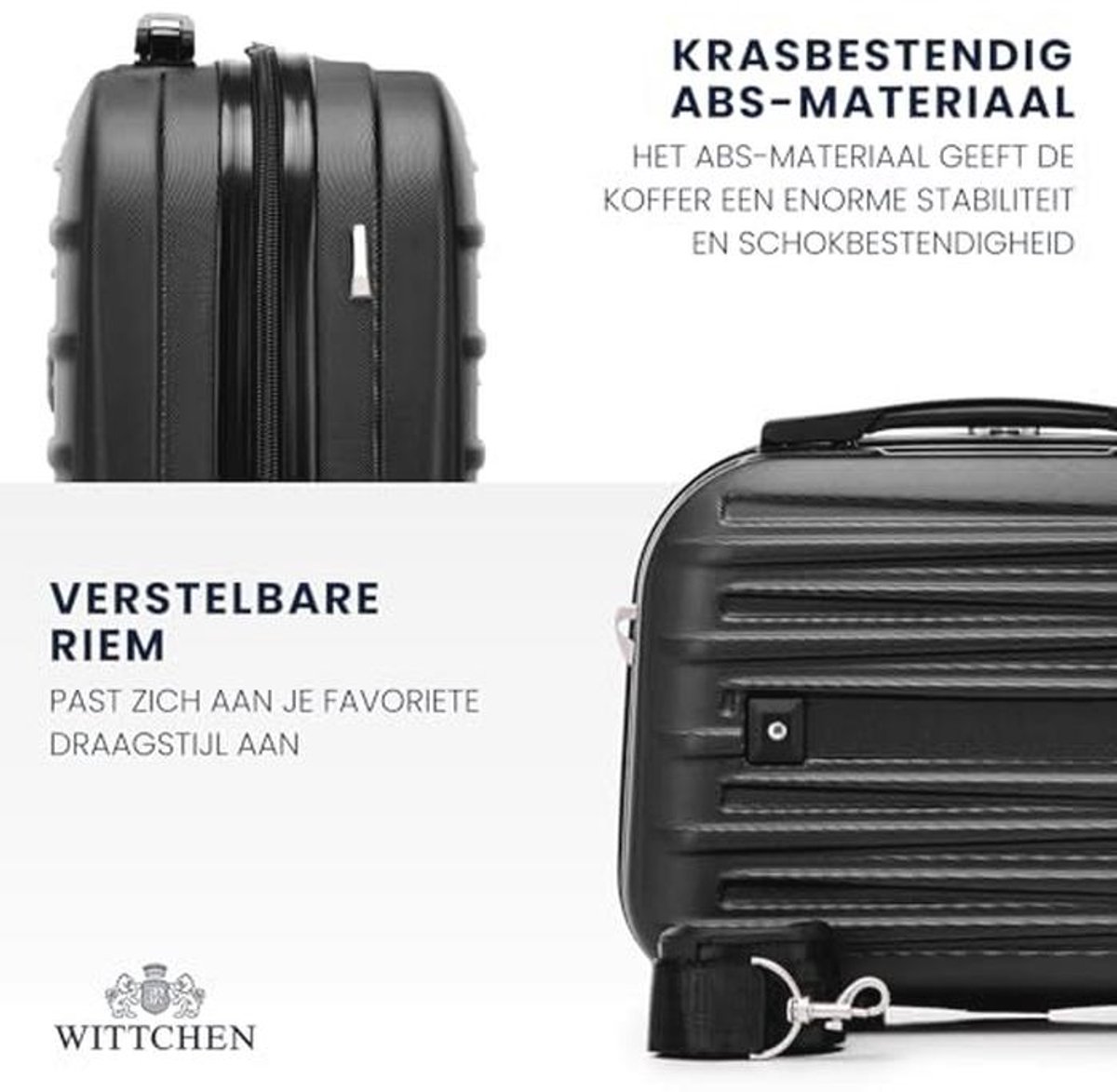 Cosmetische Koffer Hardcase Toilettas voor Vrouwen - Zwart 30 x 35 x 18 cm