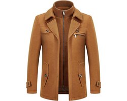 Heren Winterjas - Dikke Dubbelrijige Reverskraag Trenchcoat met Volledige Ritssluiting, Lange Mouw Formele & Alledaagse Bovenkleding voor Koud Weer, Winterjas, Seizoensmode, Klassiek Design, Duurzame Stof, Kantoorkleding