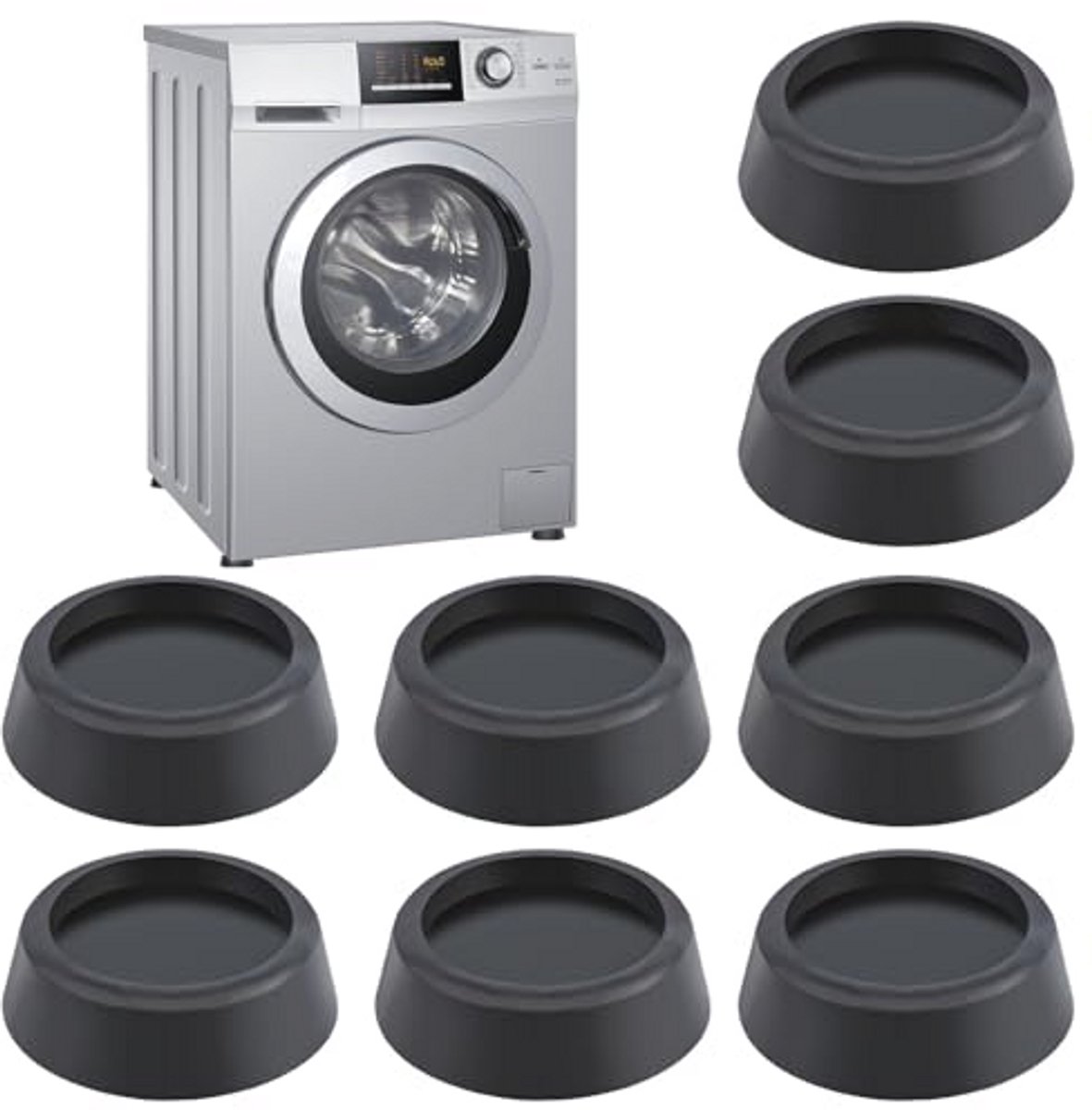 8 Stuks Trillingsdempers voor Wasmachine en Droger - Anti-Vibratie Voeten voor Diverse Apparaten