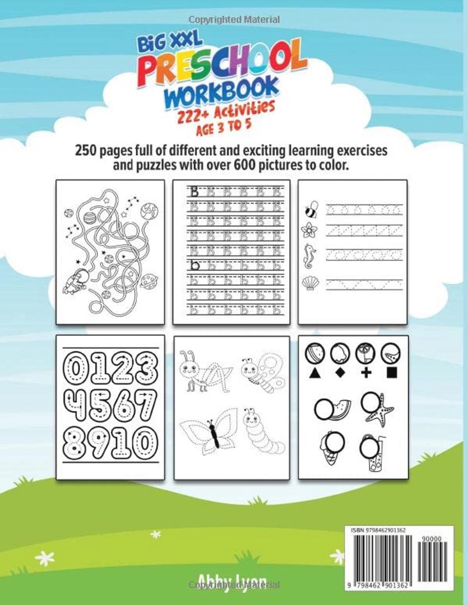 Groot Werkboek Voor Peuters van 3-6 jaar: 222+ Activiteiten voor Letters, Cijfers, Kleurplezier en Motorische Vaardigheden