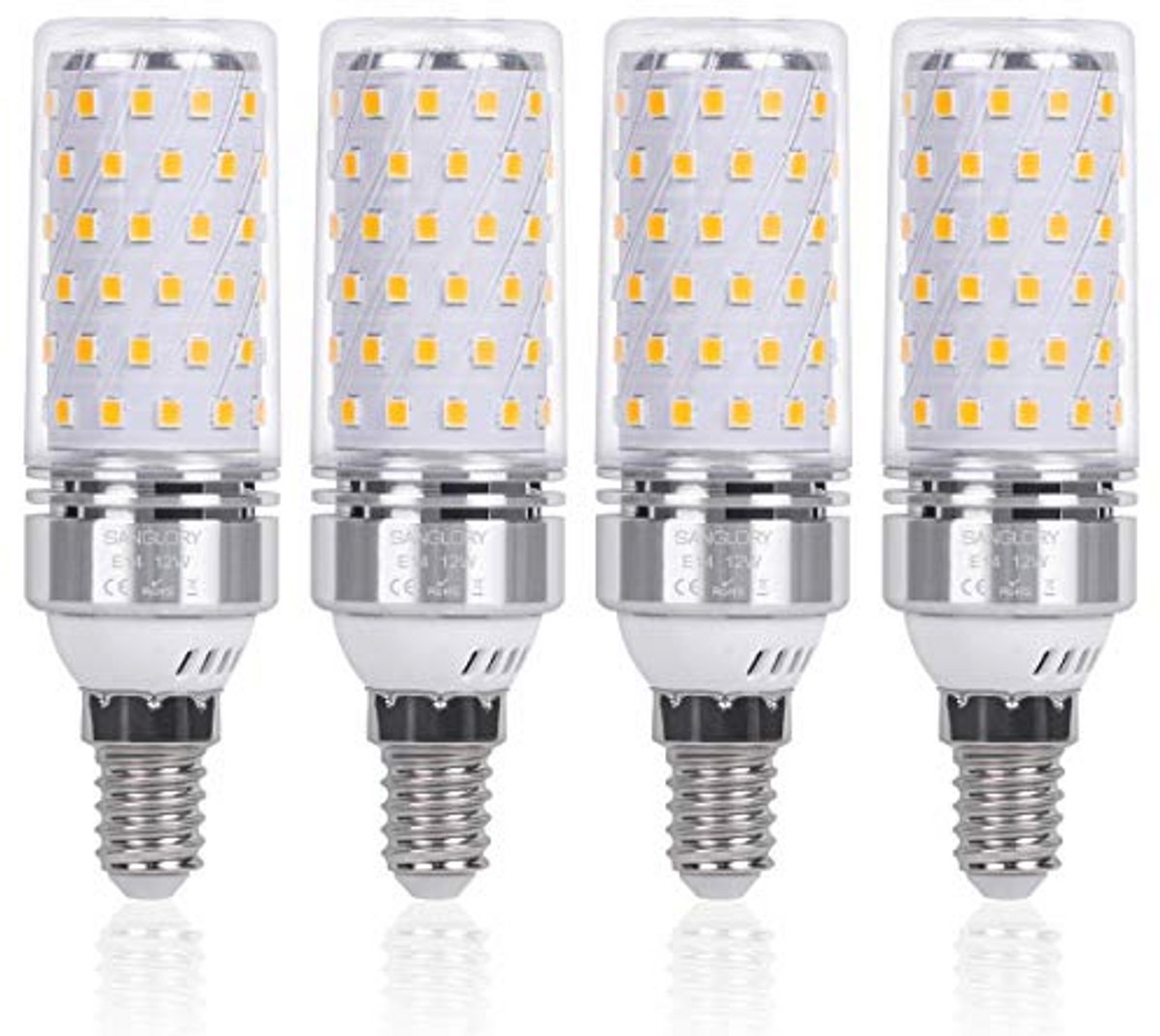 12W E14 Ledlampen Warm Wit 1350 lumen - Vervangt 100W Halogeenlamp - 4 Stuks