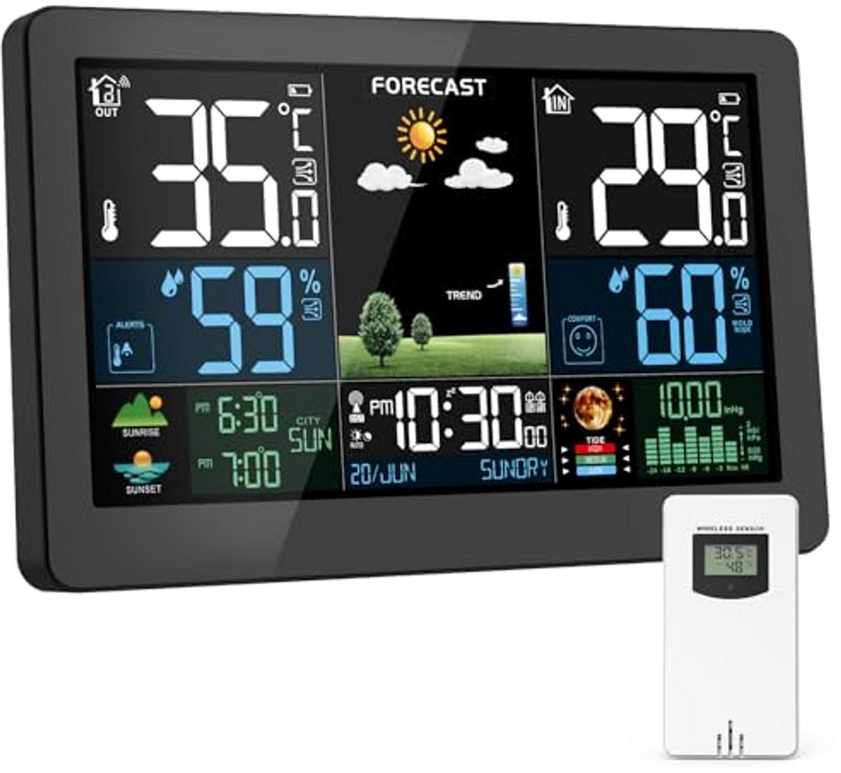 Draadloos Weerstation met Externe Sensor en Kleurendisplay
