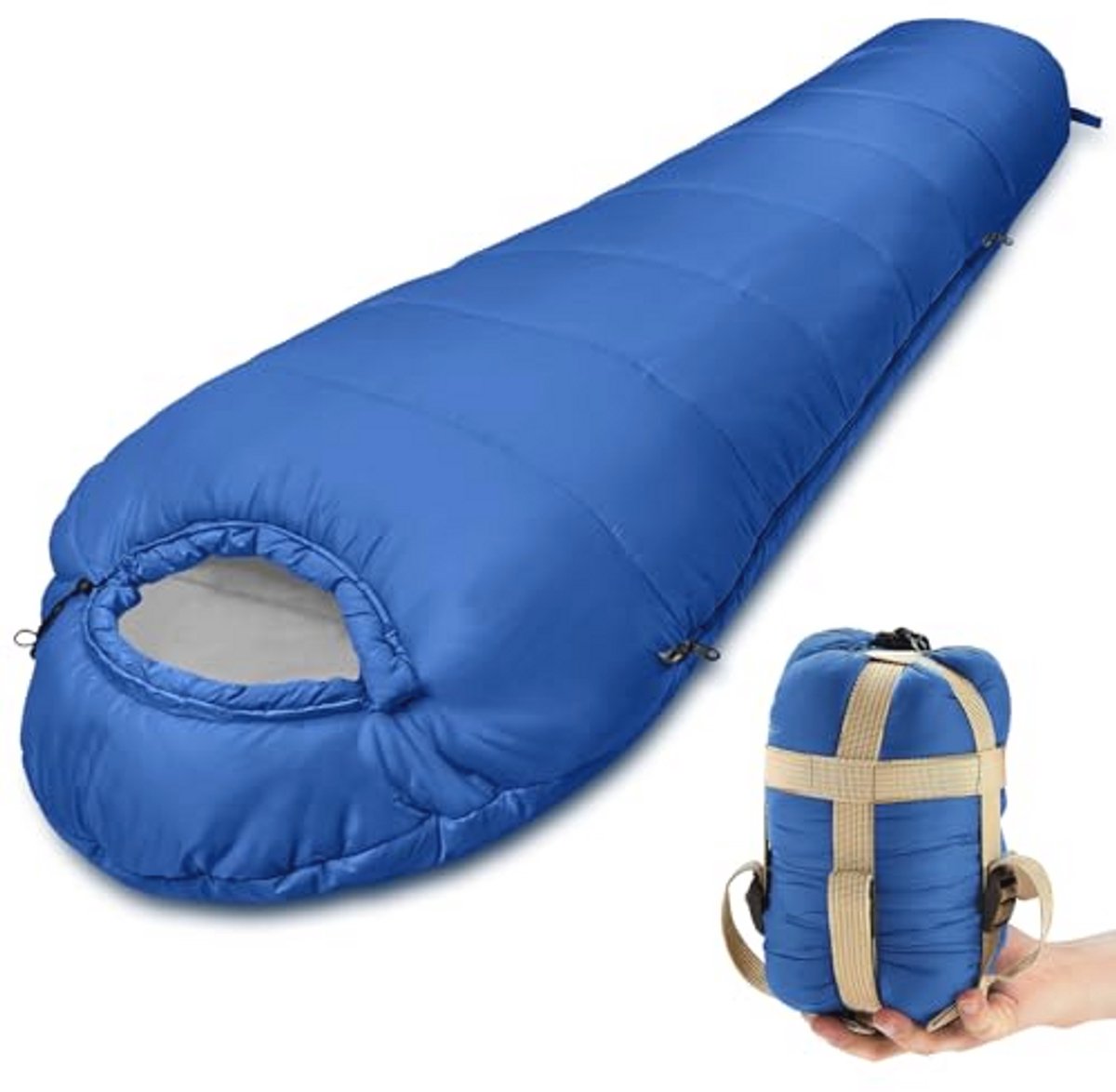 Lichte Zomer Slaapzak voor Volwassenen 3 Seizoenen Compact Camping en Wandelen 205 x 80 x 50 cm