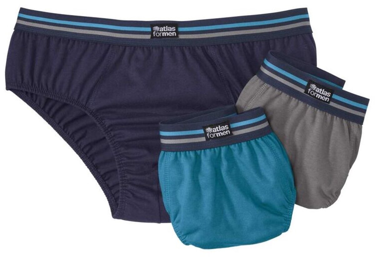 ATLAS FOR MEN - Set van 3 comfortabele onderbroeken - Heren - Verkrijgbaar in grote maten - L