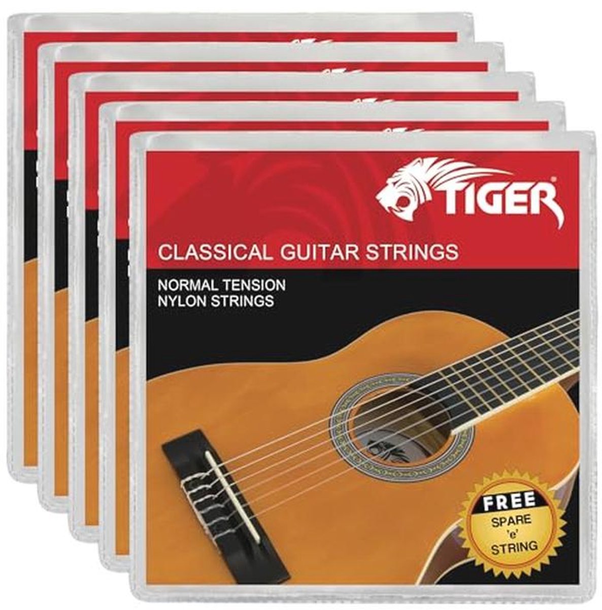 Set van 5 Klassieke Gitaarsnaren voor Beginners - Nylon Snaren