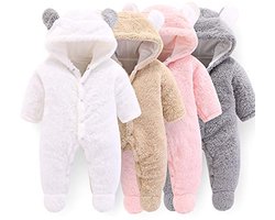 Pasgeboren Baby Cartoon Beer Sneeuwpak Fleece Winterjas