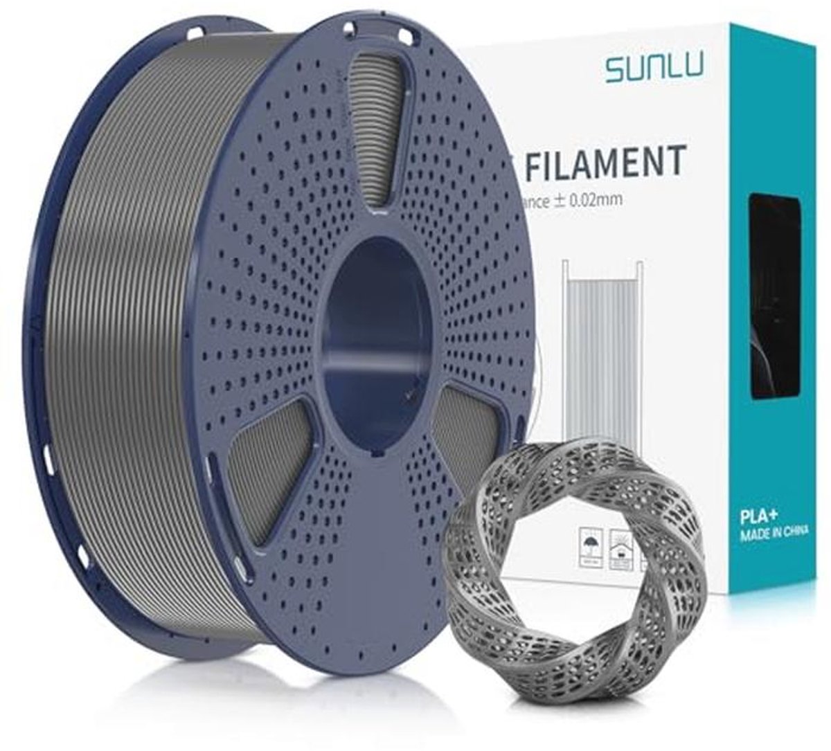 1.75mm PLA Plus Filament voor 3D Printers en 3D Pennen - 1KG Grijs