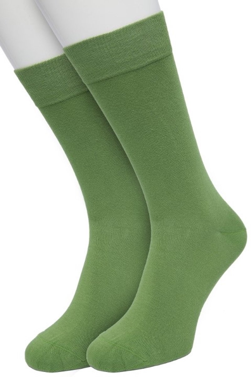 Bonnie Doon Basic Sokken Heren Licht Groen maat 47/52 - 2 paar - Basis Katoenen Sok - Gladde Naden - Brede Boord - Uitstekend Draagcomfort - Goede Pasvorm - 2-pack - Multipack - Effen - Lichtgroen - Loden Frost - OL6324012.273