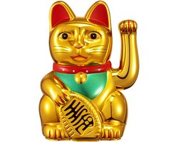 longziming -Maneki neko – Wuivende Gelukskat op Batterijen – Decoratieve Maneki Neko met Zonnetechnologie, Duurzaam en Kleurrijk, Ideaal Cadeau voor Thuis, Kantoor of Winkel