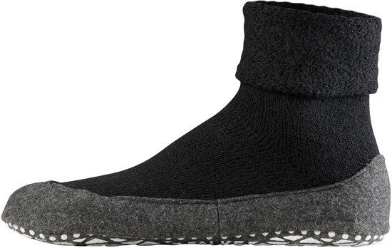 FALKE Cosyshoe antislip noppen merinowol huissokken pantoffels heren zwart - Maat 45-46