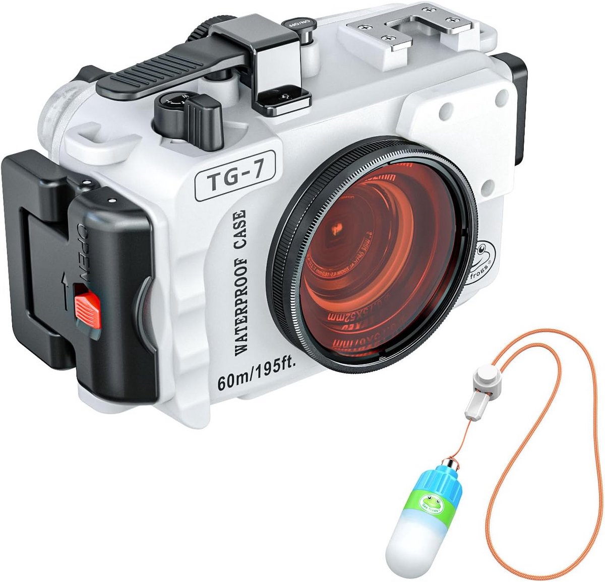 Professionele 40m Onderwaterbehuizing voor Camera met Roodfilter en Lekalarm