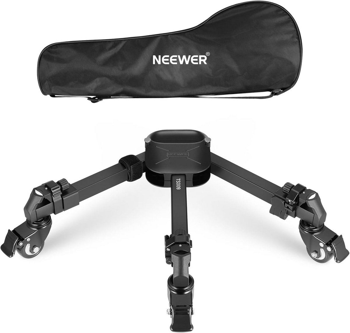 Professionele Camera Dolly met Rubberen Wielen en Telescopische Poten voor DSLR en Camcorders