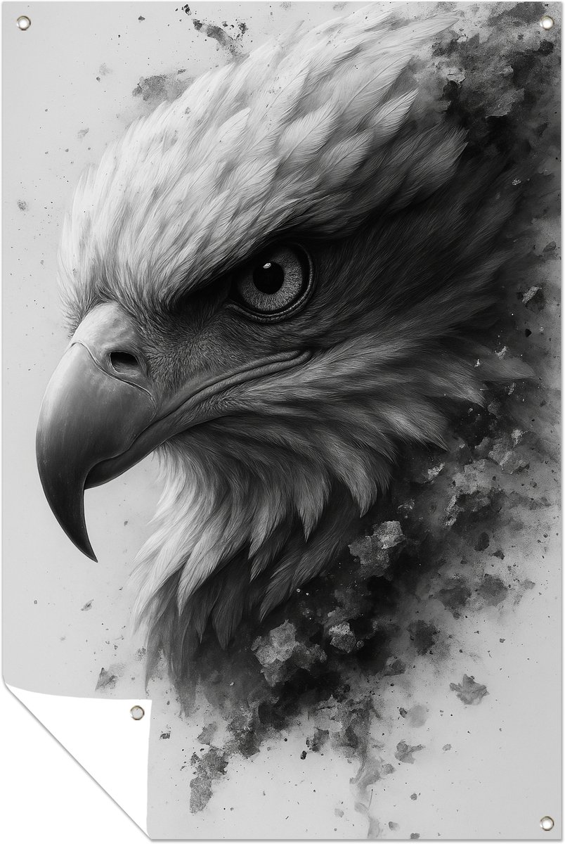 Adelaar portret – wanddecoratie buiten – tuin – Tuinposter – 70x105 cm