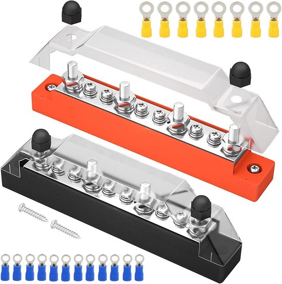 2 Stks 150A 12 V Naar 48 V Batterij Bus Bar, M8 6 Kanaals