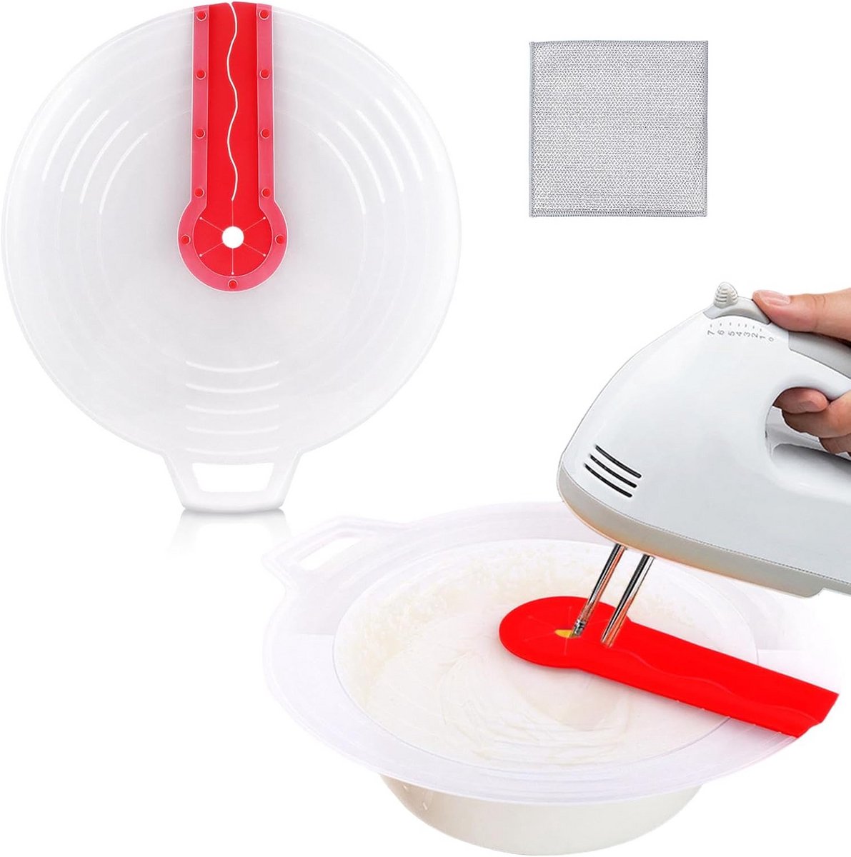 Universele Garde Spatscherm 30 cm voor Mengkom - Anti-Spatrubber met Poetsdoek