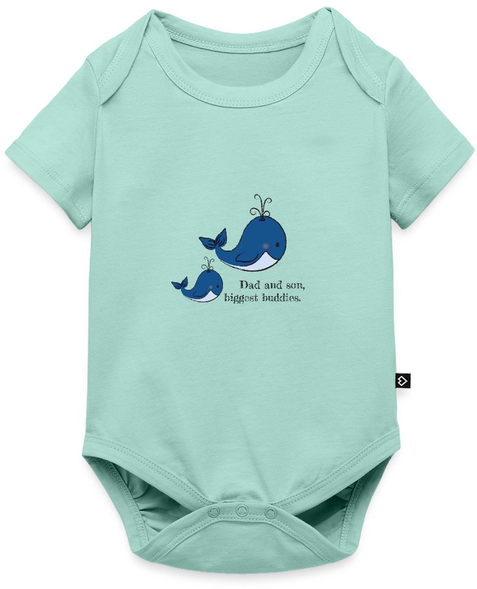 Lieve Walvis Vader En Zoon Baby Rompertje Met Korte Mouwen