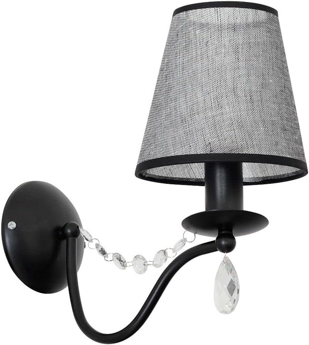 Stijlvolle Wandlamp Grijs met Bloemenmotief - E27 Fitting - Geschikt voor Woonkamer, Hal en Eetkamer