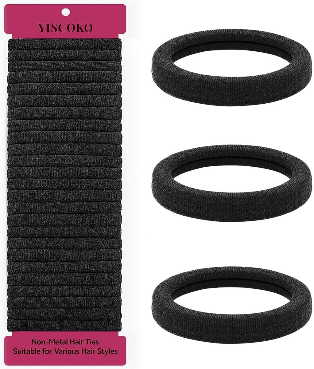Haarelastiekjes voor dik haar - 50 stuks - Zwart