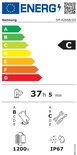 Energielabel C voor een Samsung SM-A266B/DS smartphone. Batterijduur 37 uur en 5 minuten. IP67 waterdicht.