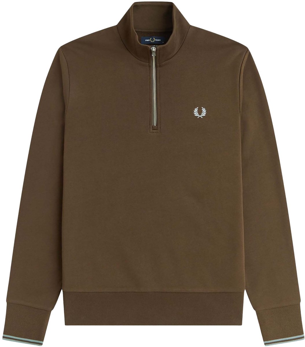 Fredperry Fp Half Zip Sweatshirt Fashion Wear Volwassen Bruin