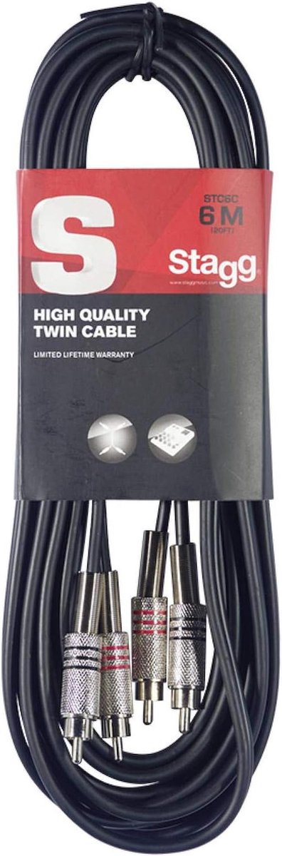 6 meter Twin RCA naar Twin RCA Kabel - Perfect voor Audiotoepassingen