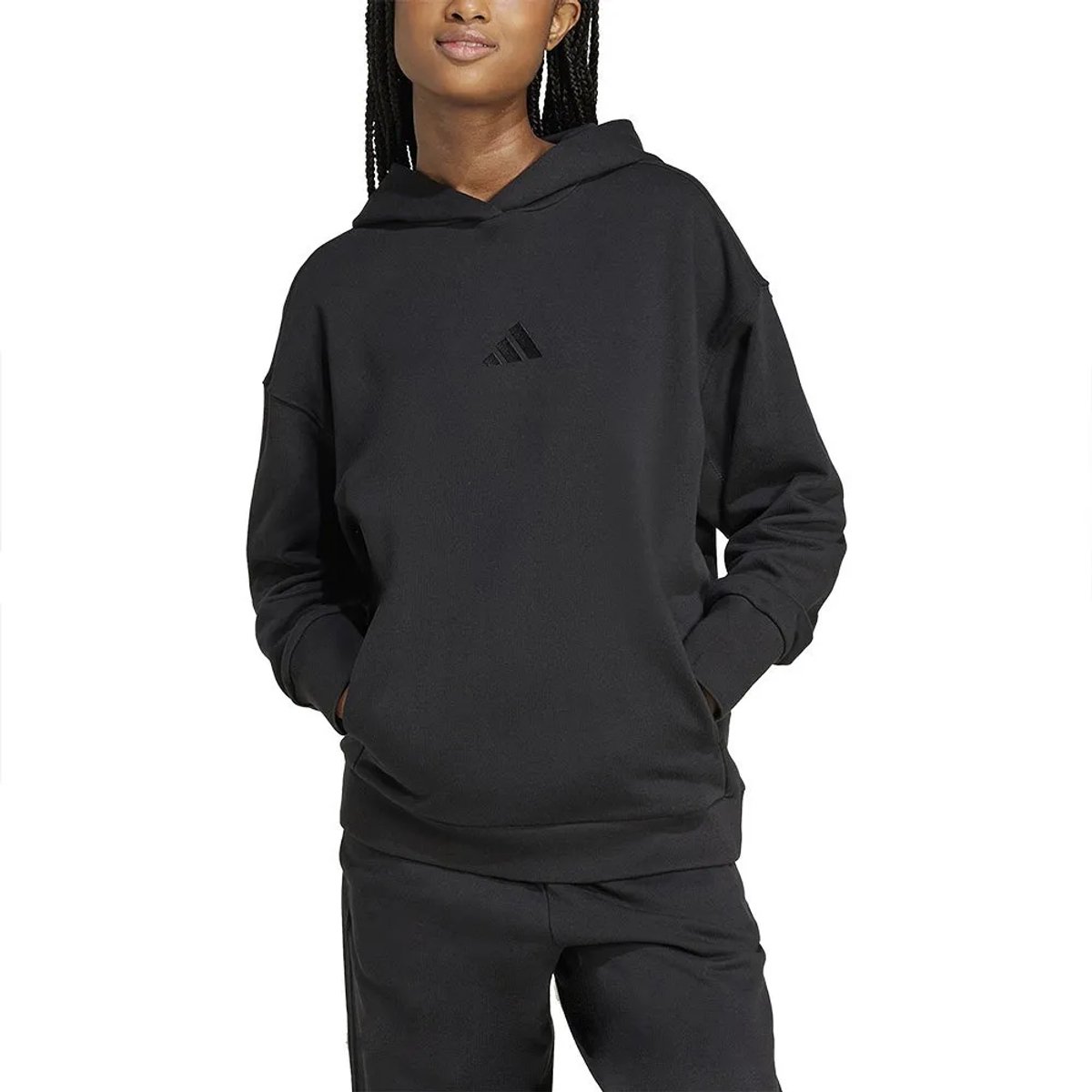 Adidas All Szn French Terry Loose Hoodie M Vrouw Zwart
