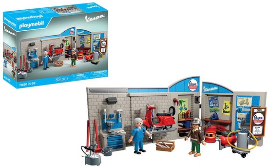 PLAYMOBIL Vespa garage speelset met verpakking.