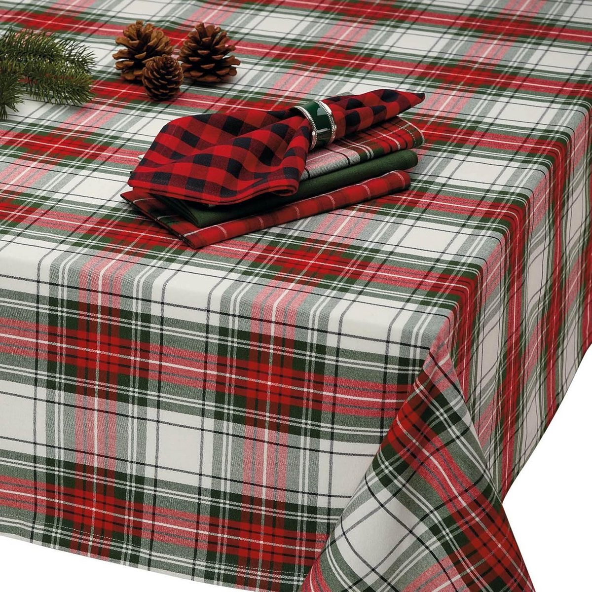 Katoenen Kerst Plaid Tafelkleed 52x52
