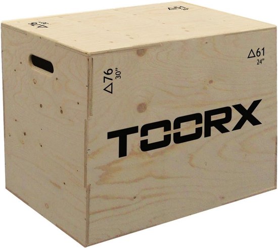 PTC SPORT Plyo Box 3 En 1 En Bois – 50/40/30 Cm – Boîte De Saut Pliométrique Pour CrossFit Et Entraînement Croisé