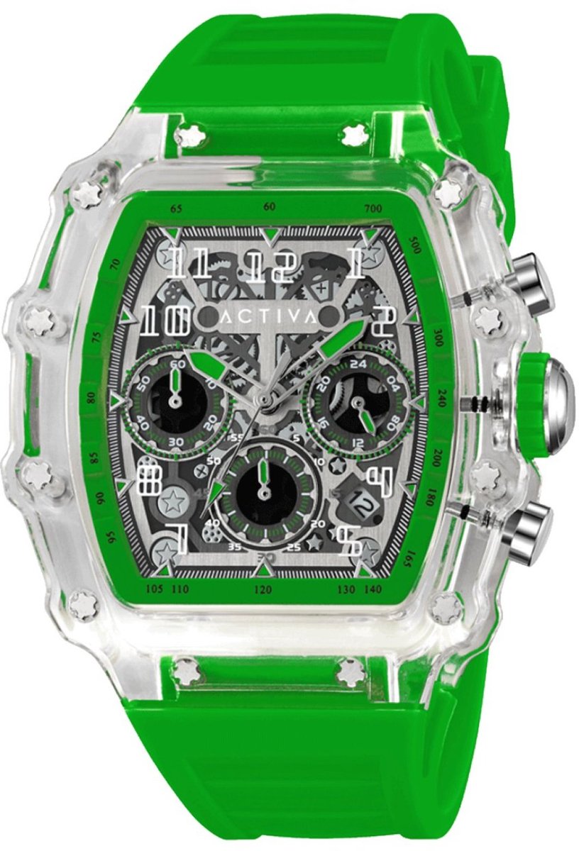 Activa ESSENTIALS ACW2305-014 Heren Horloge - Waterdicht - Analoog - Quartz Uurwerk - Plastic met zilveren Wijzerplaat - 44mm