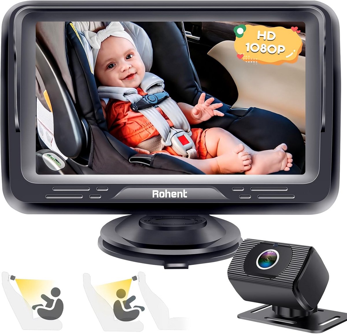 HD 1080P Babycamera met Nachtzicht en Groothoeklens voor Optimale Beveiliging
