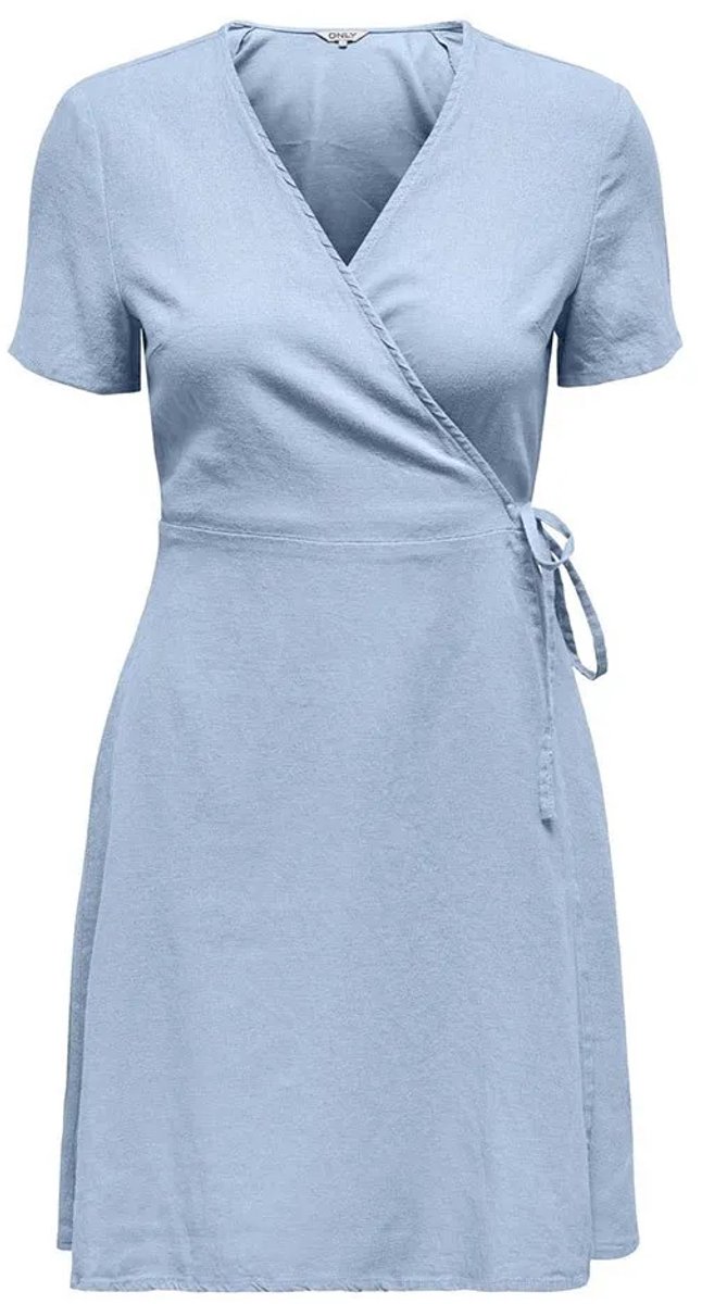 Only Addiction-caro Korte Mouwen Korte Jurk Blauw L Vrouw