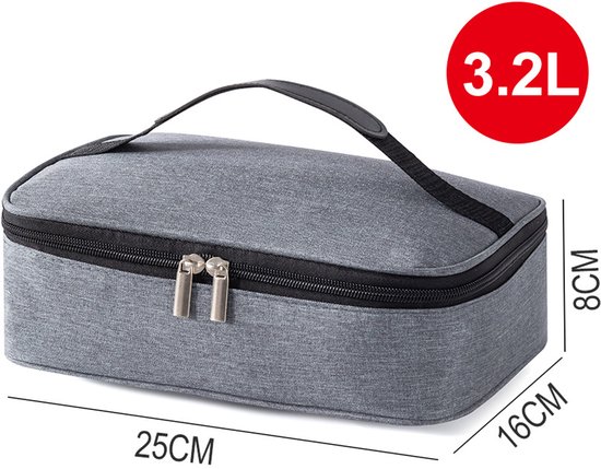 Kleine geïsoleerde lunchtas van 3,2 liter - Geïsoleerde lunchbox voor zowel mannen als vrouwen - Zachte en verkoelende lunchtas met handvat - Geschikt voor picknicks, werk, kantoor, school, enz. - Blauw van FlowFly — afbeelding 2