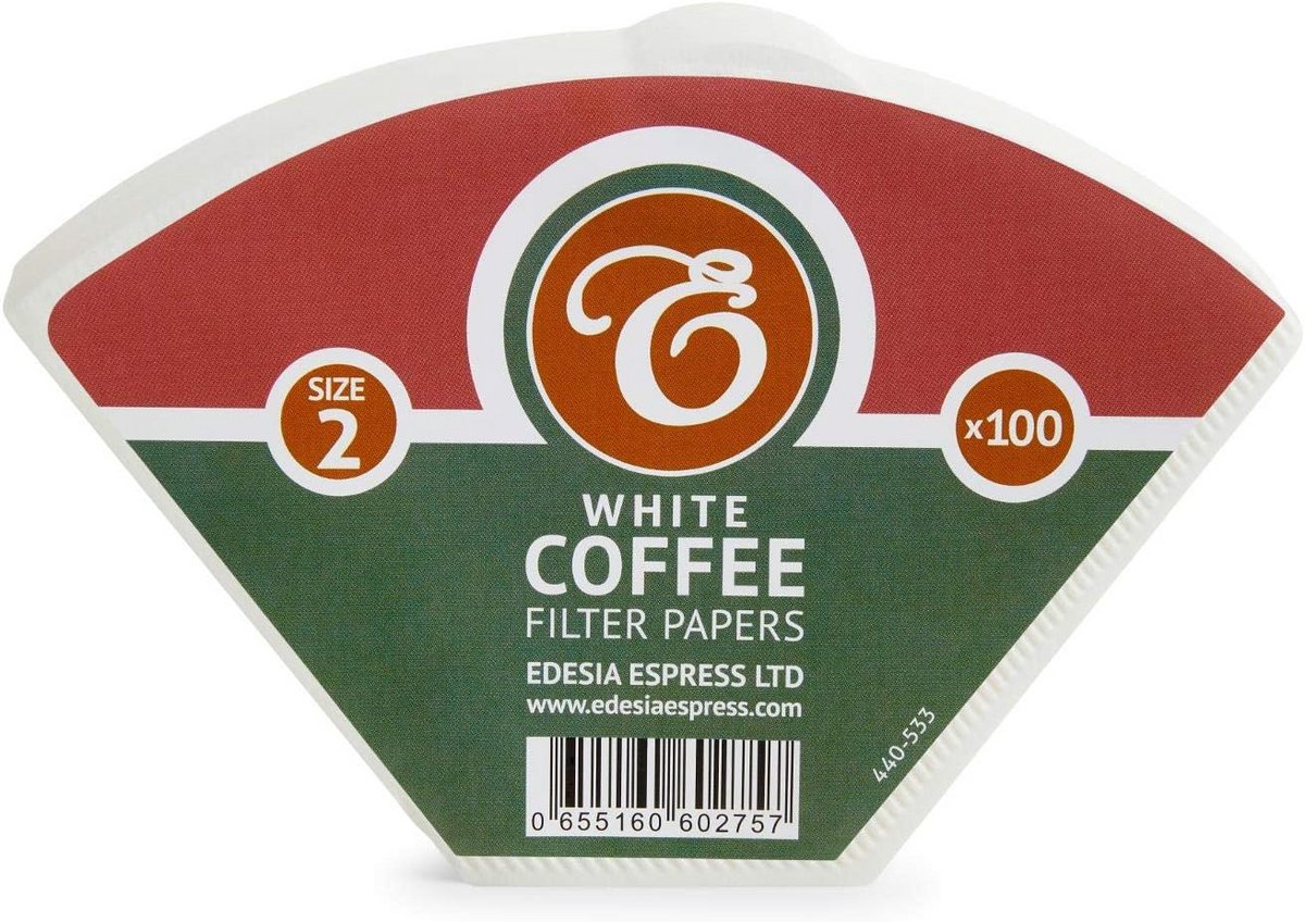 Koffiefilter Papier Kegels - 100 Stuks Grootte 2 - Wit