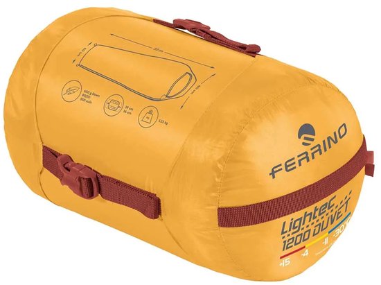 Ferrino Sleepingbag Lightech 500 Duvet Rds Down Slaapzak Oranje Long Man,Vrouw van Ferrino — afbeelding 3