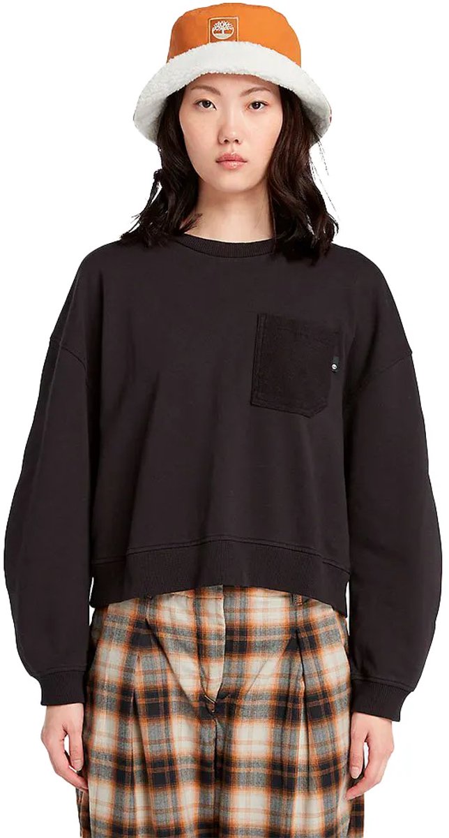 Timberland Mix Media Colour Block Sweatshirt S Vrouw Zwart