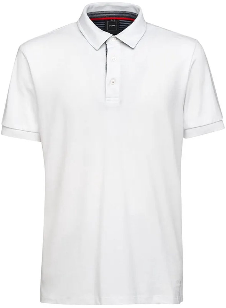 Geox Piquet Print Korte Mouw Poloshirt Wit XL Man
