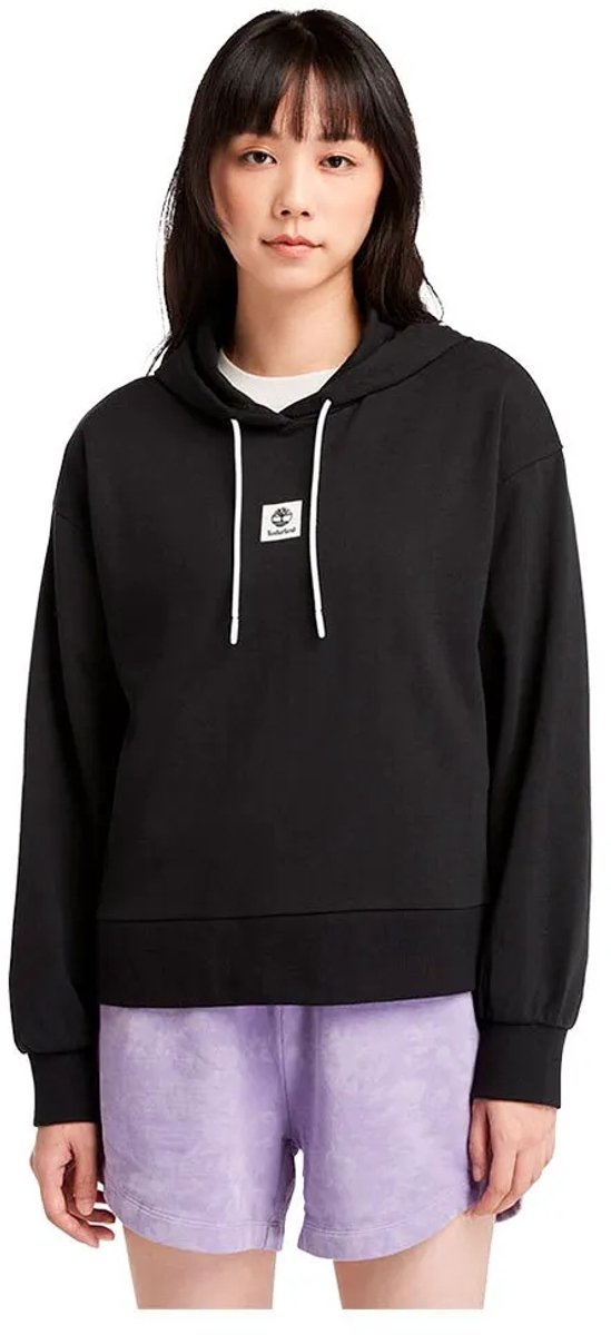 Timberland Stack Logo Loop Back Hoodie S Vrouw Zwart