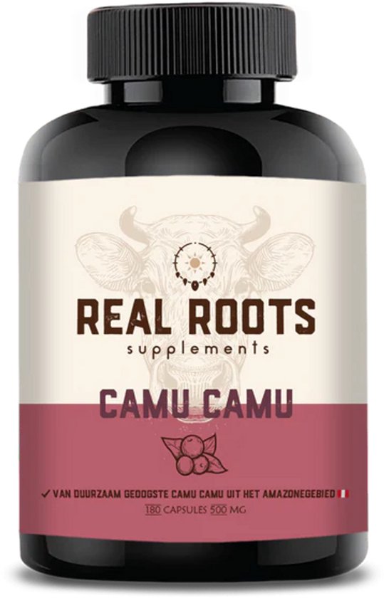 Real Roots Camu Camu Capsules - Supplementen - Camu Camu Amazone - Natuurlijke Vitamine C - 180 Stuks
