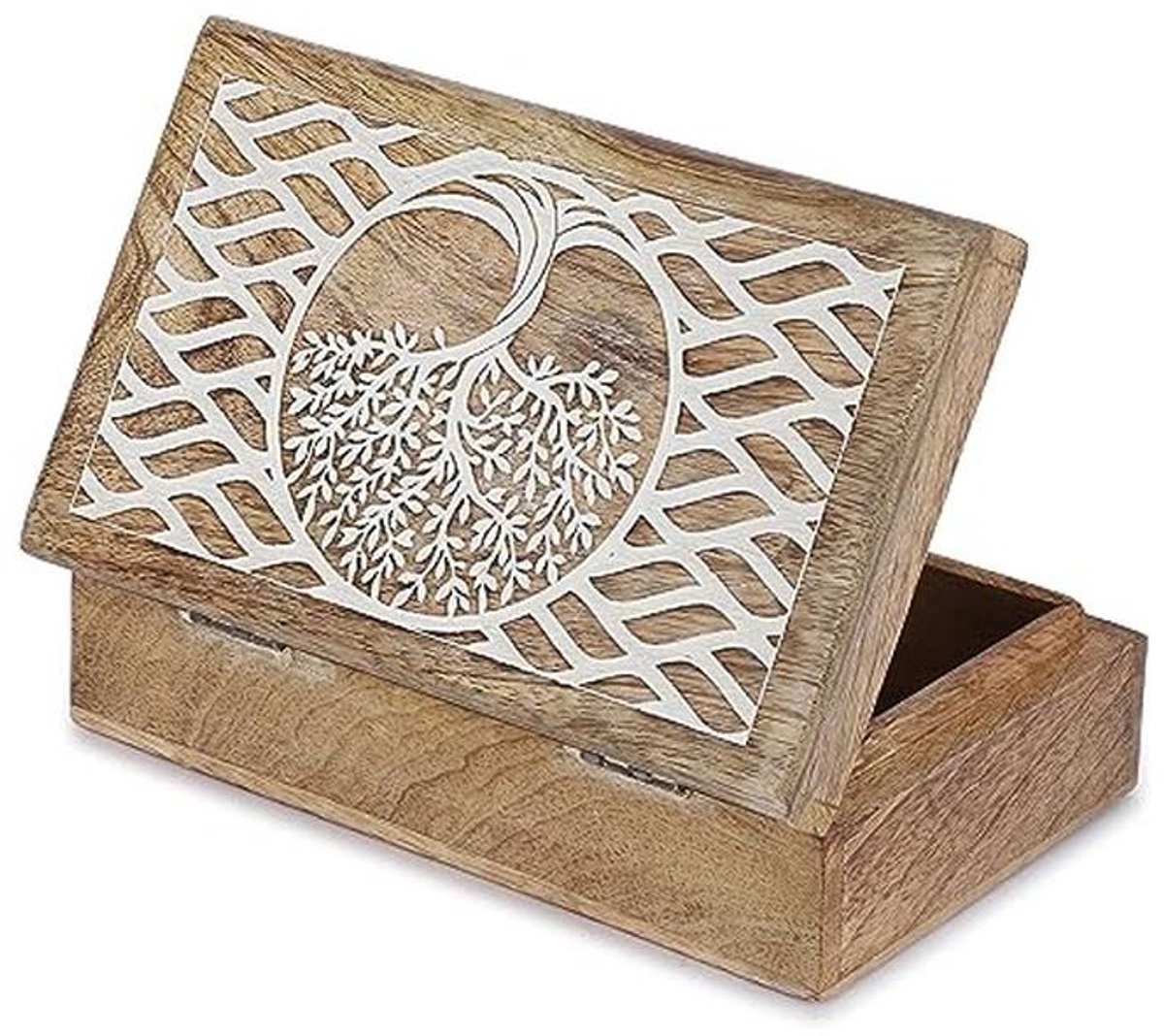 Handgemaakte Decoratieve Houten Juwelendoos - Multifunctionele Organizer voor Sieraden en Aandenkens